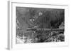 View of a Western Pacific Train on a Bridge - Plumas County, CA-Lantern Press-Framed Art Print