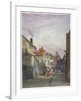 View of a Woman and a Child Walking Down Crown Court, Bermondsey, London, C1825-W Barker-Framed Giclee Print