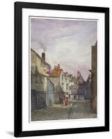 View of a Woman and a Child Walking Down Crown Court, Bermondsey, London, C1825-W Barker-Framed Giclee Print