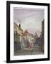 View of a Woman and a Child Walking Down Crown Court, Bermondsey, London, C1825-W Barker-Framed Giclee Print