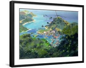 View of Aberdeen from the Peak, Hong Kong-Anne Durham-Framed Giclee Print