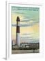 View of Absecon Lighthouse - Atlantic City, NJ-Lantern Press-Framed Art Print