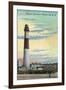 View of Absecon Lighthouse - Atlantic City, NJ-Lantern Press-Framed Art Print