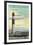 View of Absecon Lighthouse - Atlantic City, NJ-Lantern Press-Framed Art Print