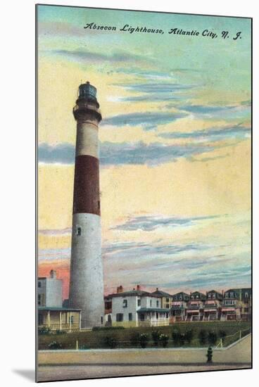 View of Absecon Lighthouse - Atlantic City, NJ-Lantern Press-Mounted Art Print