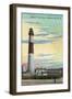 View of Absecon Lighthouse - Atlantic City, NJ-Lantern Press-Framed Art Print