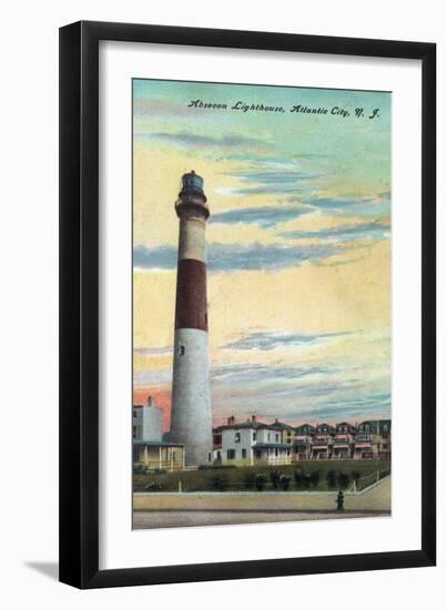 View of Absecon Lighthouse - Atlantic City, NJ-Lantern Press-Framed Art Print