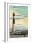 View of Absecon Lighthouse - Atlantic City, NJ-Lantern Press-Framed Art Print