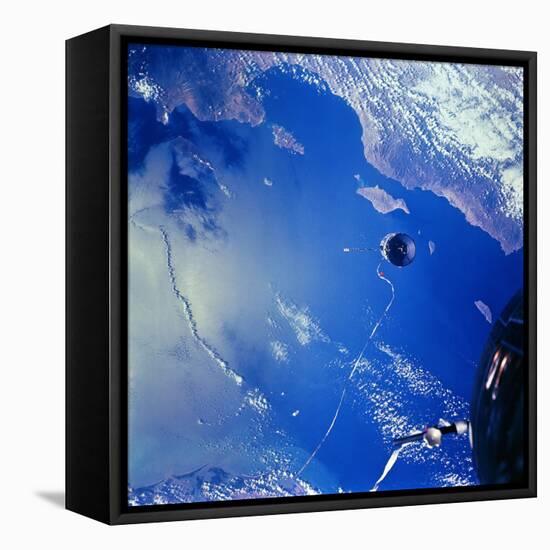 View of Agena Target Vehicle in Sky-null-Framed Stretched Canvas