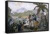 View of Aigleville, Texan Refugee Camp-Ambroise-Louis Garneray-Framed Stretched Canvas