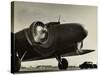 View of Airplane Nose with Propellers Spinning-null-Stretched Canvas