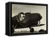 View of Airplane Nose with Propellers Spinning-null-Framed Stretched Canvas