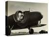 View of Airplane Nose with Propellers Spinning-null-Stretched Canvas