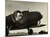View of Airplane Nose with Propellers Spinning-null-Mounted Photographic Print