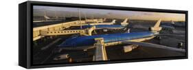 View of Airplanes at an Airport, Amsterdam Schiphol Airport, Amsterdam, Netherlands-null-Framed Stretched Canvas