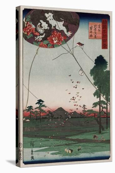 View of Akiba and Fukuroi Kite-Ando Hiroshige-Stretched Canvas