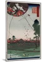 View of Akiba and Fukuroi Kite-Ando Hiroshige-Mounted Art Print