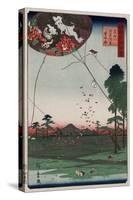 View of Akiba and Fukuroi Kite-Ando Hiroshige-Stretched Canvas