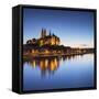 View of Albrechstburg at dusk, Meissen, Saxony, Germany-Ian Trower-Framed Stretched Canvas