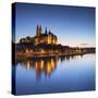 View of Albrechstburg at dusk, Meissen, Saxony, Germany-Ian Trower-Stretched Canvas