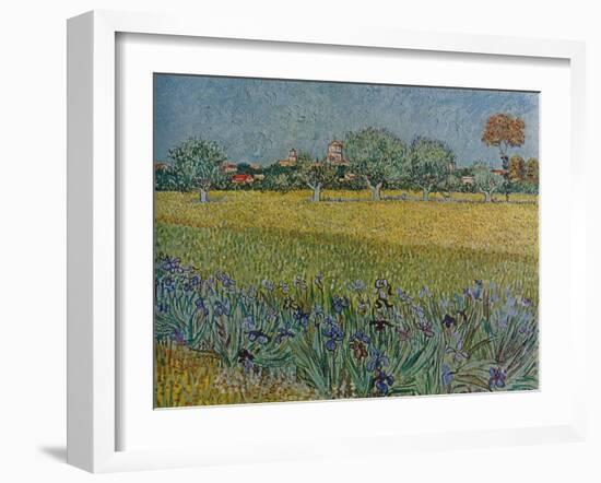 'View of Ales with Irises in Bloom', 1888-Vincent van Gogh-Framed Giclee Print