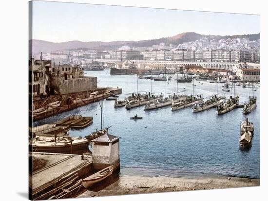 View of Algiers Harbour from the Admiralty, Pub. 1900-null-Stretched Canvas