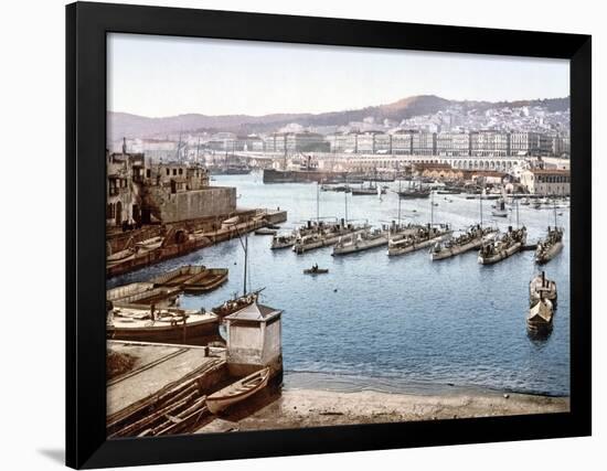 View of Algiers Harbour from the Admiralty, Pub. 1900-null-Framed Premium Giclee Print