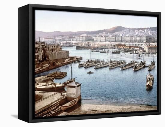 View of Algiers Harbour from the Admiralty, Pub. 1900-null-Framed Stretched Canvas