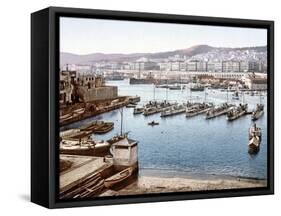 View of Algiers Harbour from the Admiralty, Pub. 1900-null-Framed Stretched Canvas
