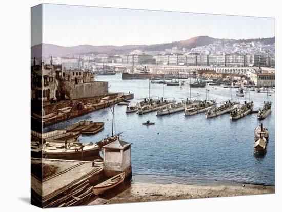 View of Algiers Harbour from the Admiralty, Pub. 1900-null-Stretched Canvas