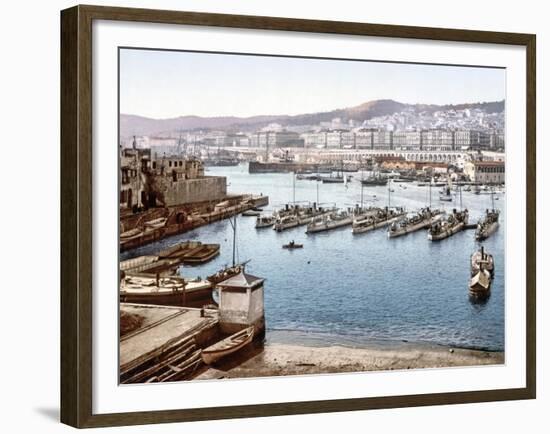 View of Algiers Harbour from the Admiralty, Pub. 1900-null-Framed Giclee Print