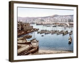 View of Algiers Harbour from the Admiralty, Pub. 1900-null-Framed Giclee Print