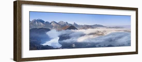 View of Alpsee Lake with Hohenschwangau Castle and Allgau Alps-Markus Lange-Framed Photographic Print
