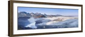 View of Alpsee Lake with Hohenschwangau Castle and Allgau Alps-Markus Lange-Framed Photographic Print