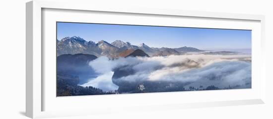 View of Alpsee Lake with Hohenschwangau Castle and Allgau Alps-Markus Lange-Framed Photographic Print