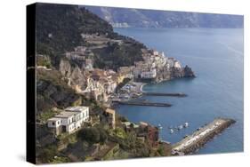 View of Amalfi, from Pastena, Costiera Amalfitana (Amalfi Coast), Campania, Italy-Eleanor Scriven-Stretched Canvas