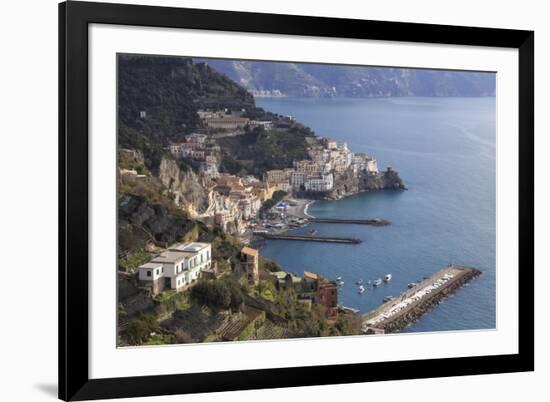 View of Amalfi, from Pastena, Costiera Amalfitana (Amalfi Coast), Campania, Italy-Eleanor Scriven-Framed Photographic Print