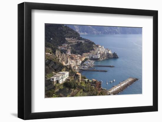 View of Amalfi, from Pastena, Costiera Amalfitana (Amalfi Coast), Campania, Italy-Eleanor Scriven-Framed Photographic Print