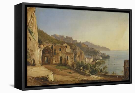 View of Amalfi from the Cave of the Capuchins, 1835-Giacinto Gigante-Framed Stretched Canvas
