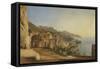 View of Amalfi from the Cave of the Capuchins, 1835-Giacinto Gigante-Framed Stretched Canvas