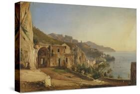 View of Amalfi from the Cave of the Capuchins, 1835-Giacinto Gigante-Stretched Canvas
