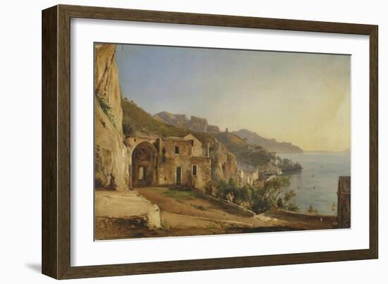 View of Amalfi from the Cave of the Capuchins, 1835-Giacinto Gigante-Framed Giclee Print