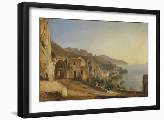 View of Amalfi from the Cave of the Capuchins, 1835-Giacinto Gigante-Framed Giclee Print
