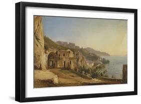 View of Amalfi from the Cave of the Capuchins, 1835-Giacinto Gigante-Framed Giclee Print