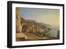 View of Amalfi from the Cave of the Capuchins, 1835-Giacinto Gigante-Framed Premium Giclee Print