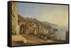 View of Amalfi from the Cave of the Capuchins, 1835-Giacinto Gigante-Framed Stretched Canvas