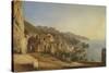 View of Amalfi from the Cave of the Capuchins, 1835-Giacinto Gigante-Stretched Canvas