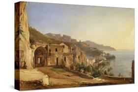 View of Amalfi from the Cave of the Capuchins-Giacinto Gigante-Stretched Canvas