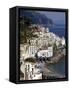 View of Amalfi From the Coast, Amalfi Coast, Campania, Italy, Europe-Olivier Goujon-Framed Stretched Canvas
