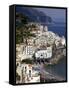 View of Amalfi From the Coast, Amalfi Coast, Campania, Italy, Europe-Olivier Goujon-Framed Stretched Canvas